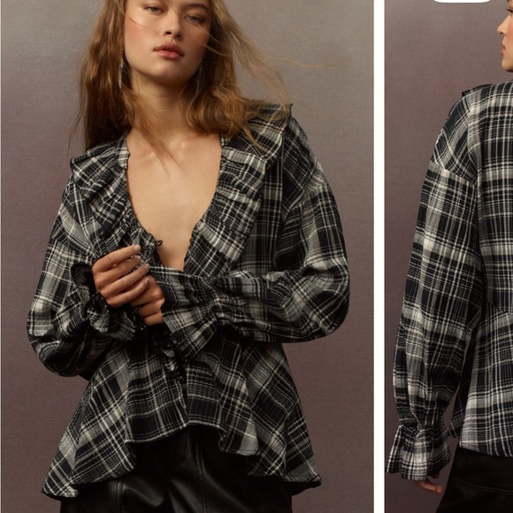 Anthro Ruffle Blouse - Picture 1 of 4